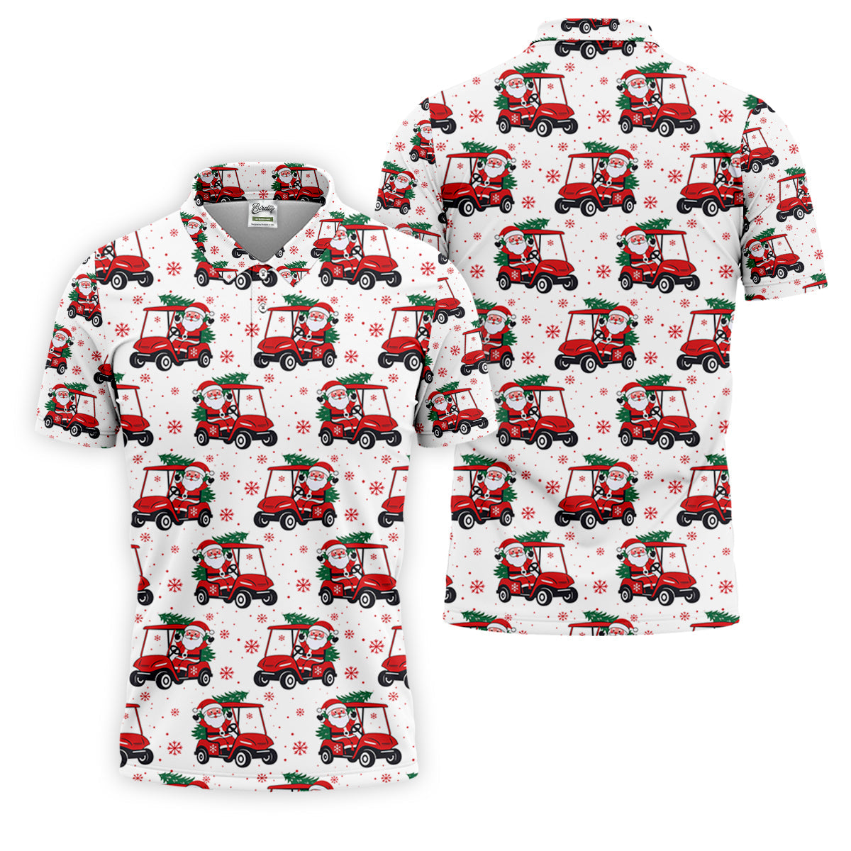 Santa Claus Golf Cart Fun Golf Shirts For Men, Christmas Golf Shirt, Polo Shirts For Men, Golf Gift For Men