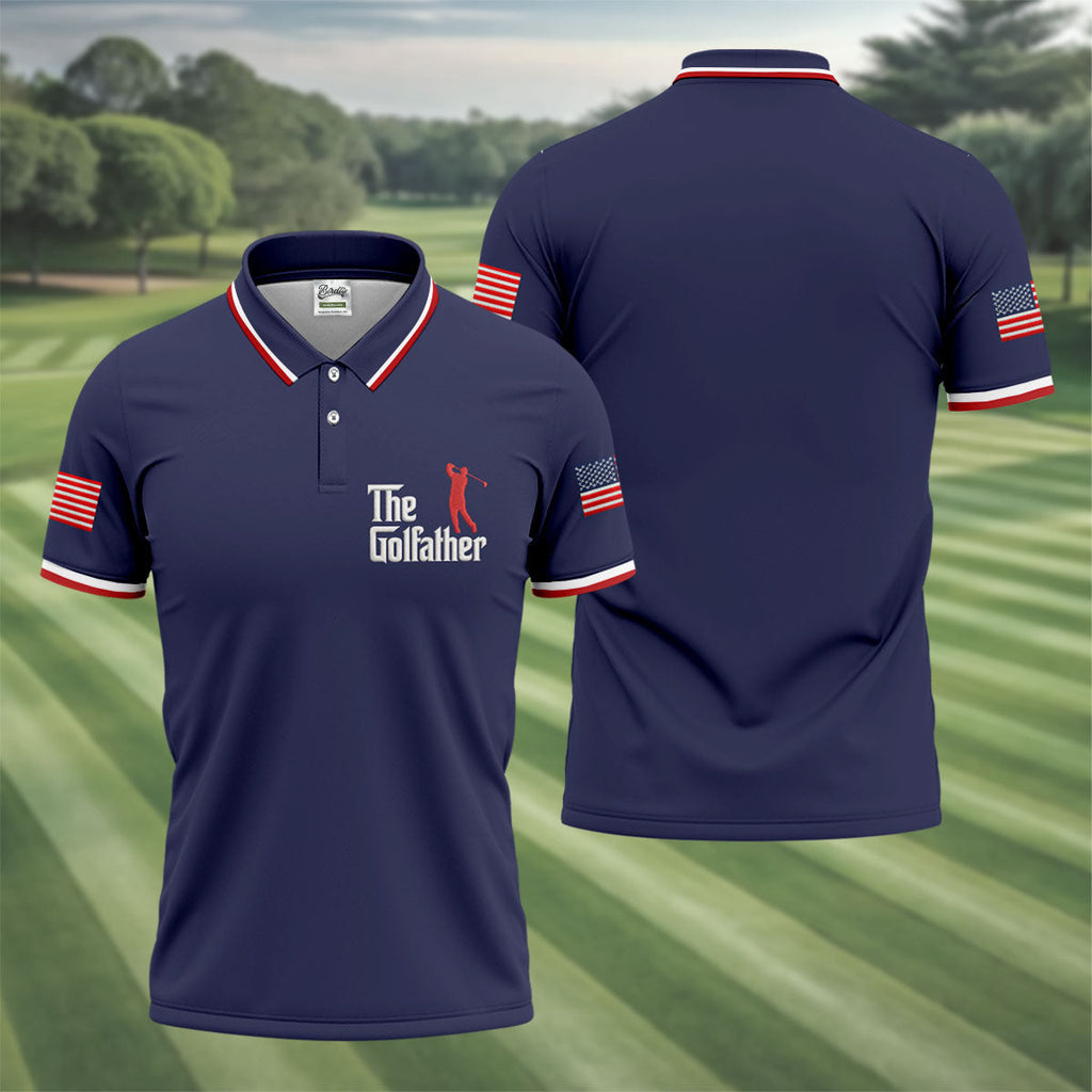 The Golfather Father's Day Golf Shirt, Men's Funny Golf Shirts, Golf Gift For Dad