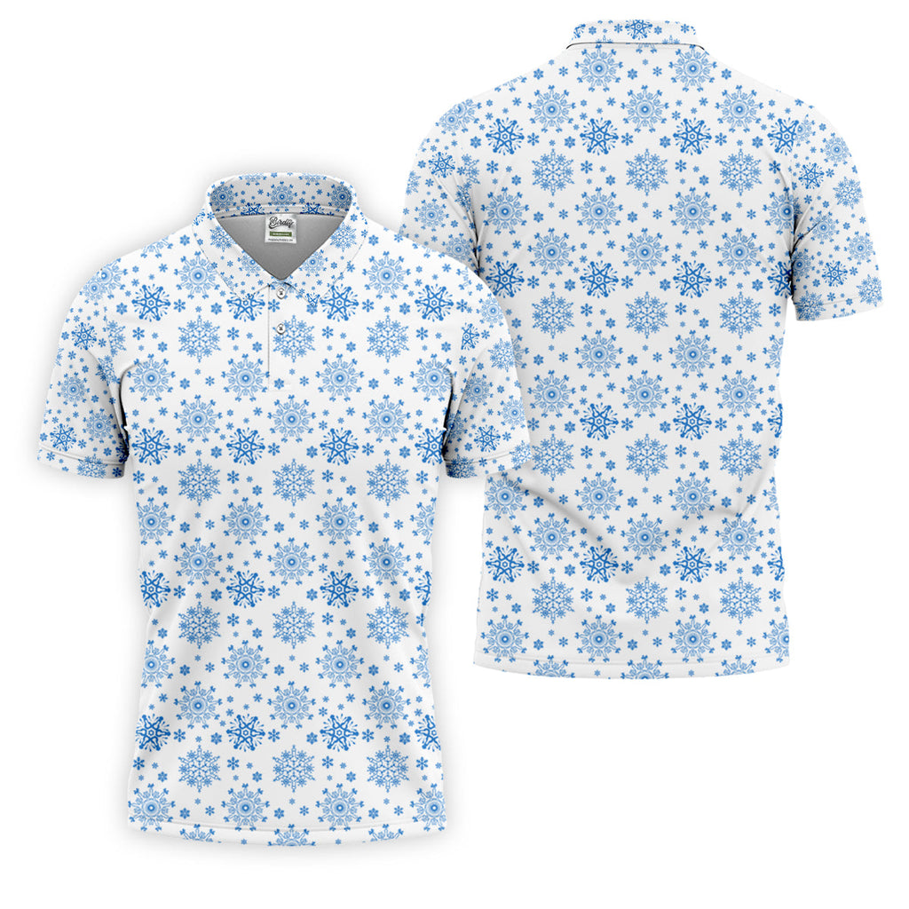 Dirty Funny Adult Humor Snowflakes White Golf Shirt, Fun Men's Golf Polos, Christmas Golf Shirt, Polo Shirts For Men