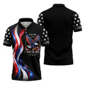 America Bald Eagle Red And White Striped Ribbon 4th Of July Golf Shirt, 250th Anniversary Golf Shirts For Men