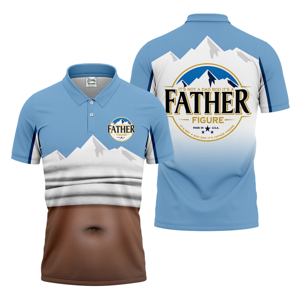 It's Not A Dad Bod It's A Father Figure Men's Funny Golf Polo Shirts, Father's Day Golf Shirt, Golf Gift For Dad
