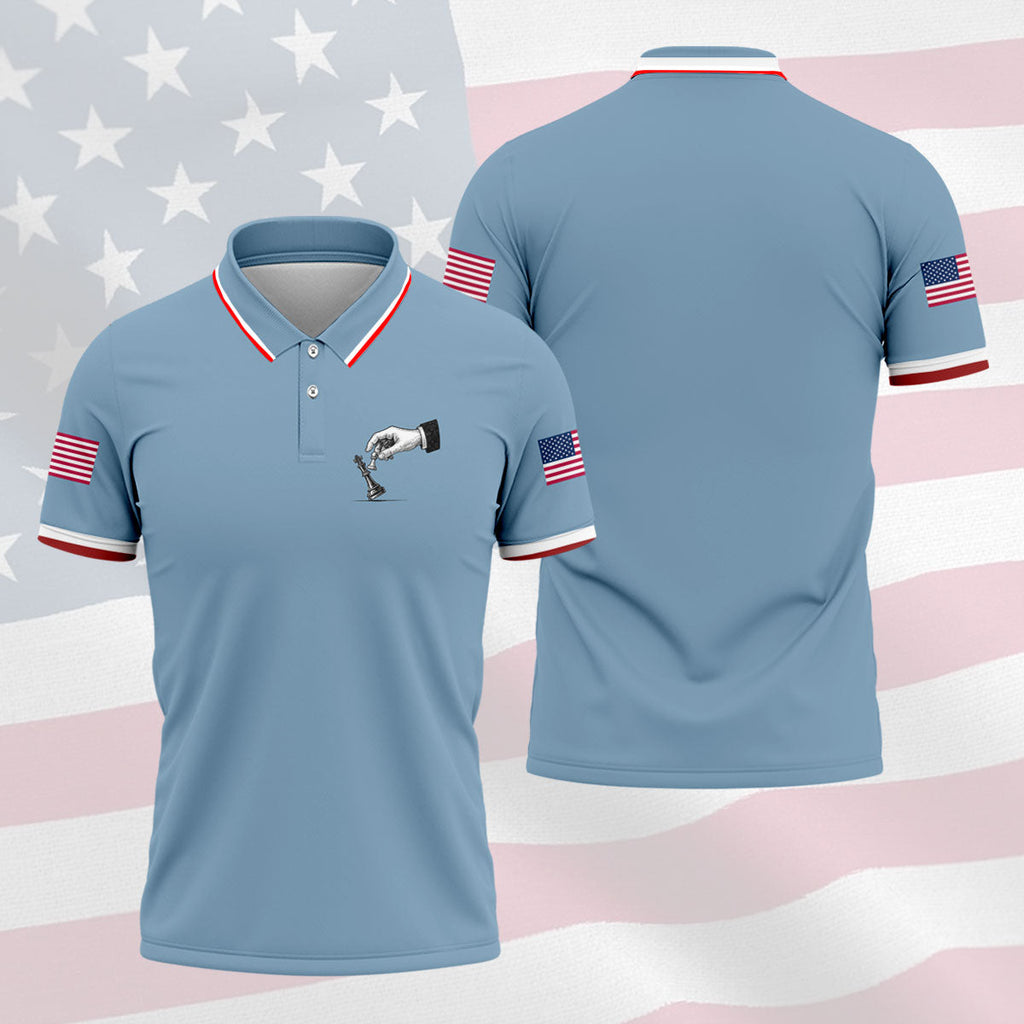 Protest Checkmate Chess 250 Years Patriotic Golf Shirt, Golf Shirts For Men, 4th Of July Golf Shirt