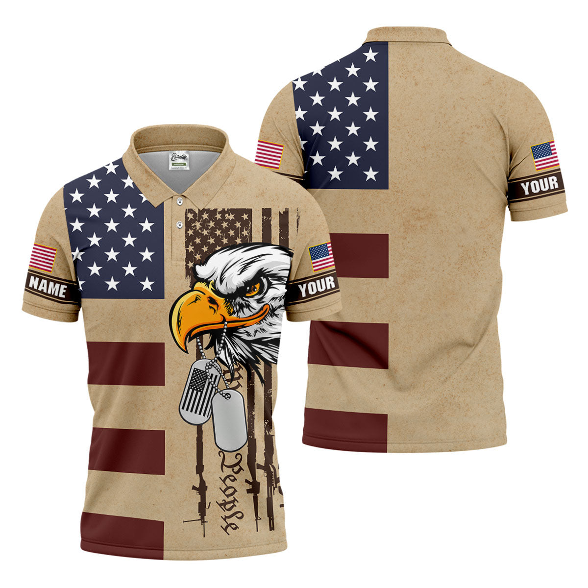 250 Years Bald Eagle American Flag Vintage Golf Shirt, Patriotic 4th Of July Golf Shirts For Men