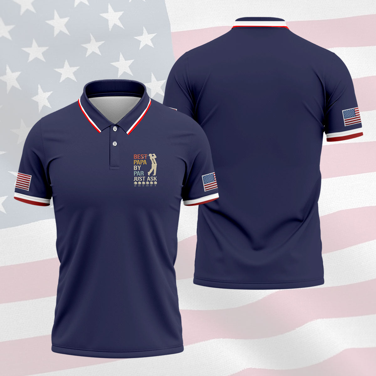 Best Dad Papa By Par Just Ask Father's Day Golf Shirt, Golf Gift For Dad, Polo Shirts For Men