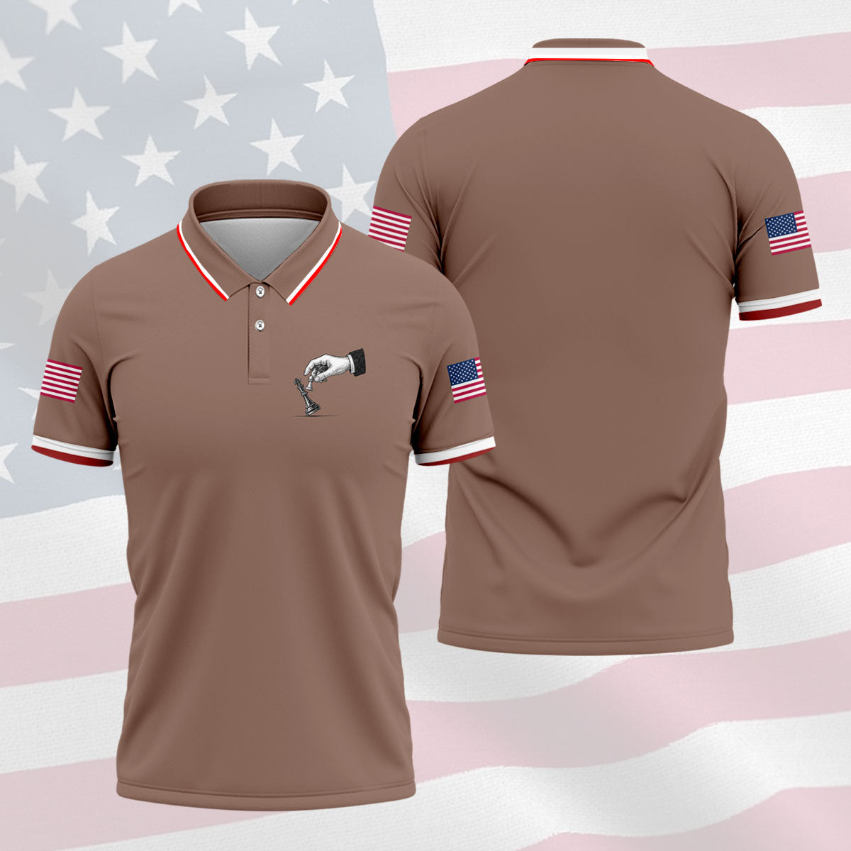 Protest Checkmate Chess 250 Years Patriotic Golf Shirt, Golf Shirts For Men, 4th Of July Golf Shirt