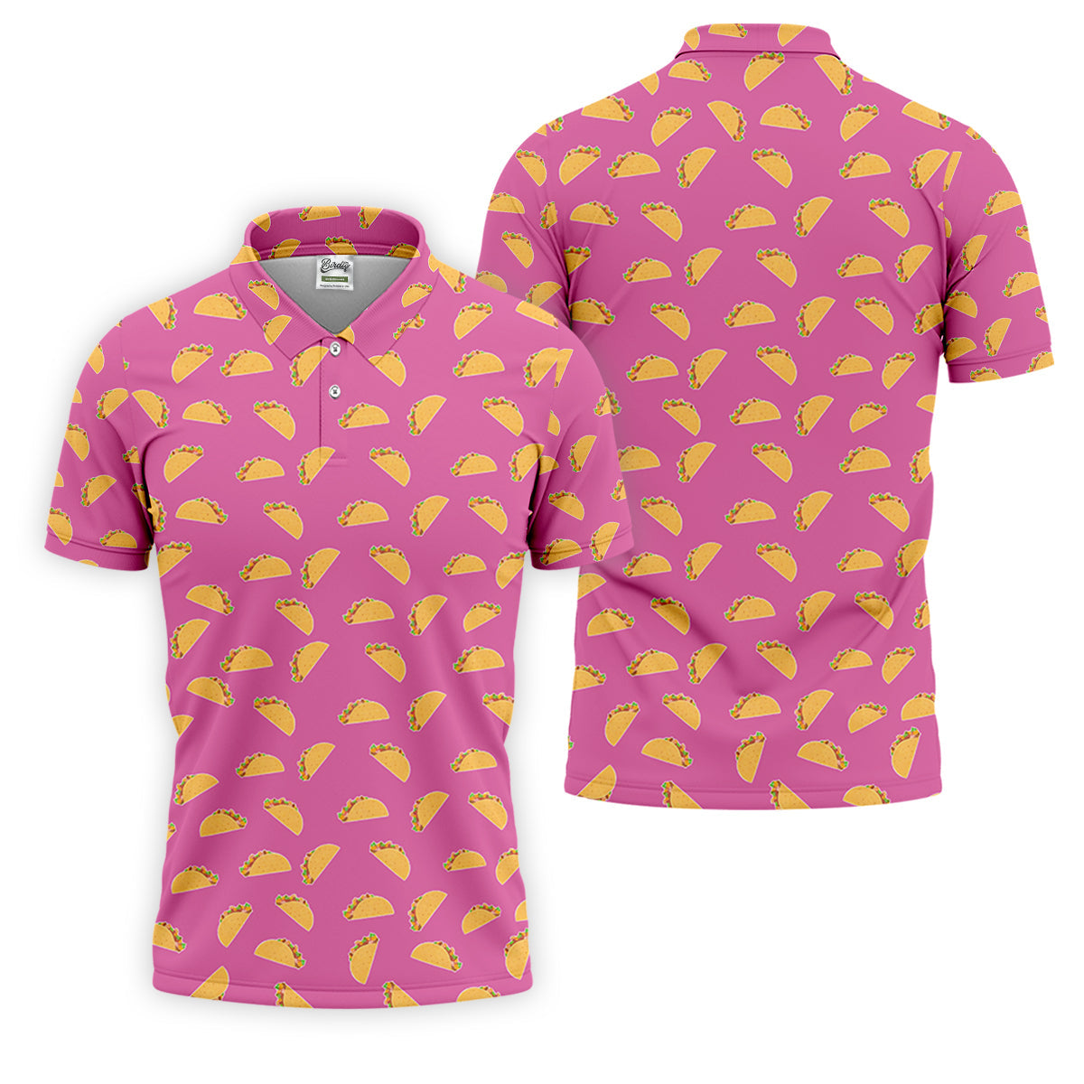 The Pink Taco Seamless Pattern Golf Tops For Men, Polo Shirts For Men, Golf Shirts For Men