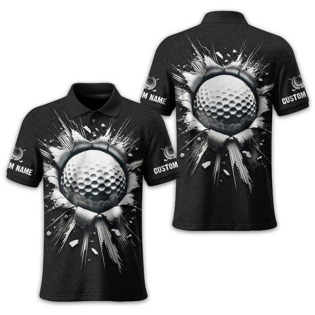 Personalized Black Golf Polo Shirt, Golf Shirt, Gift For Golfers