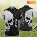 Skull - Personalized Name 3D Polo Shirt For Golfers