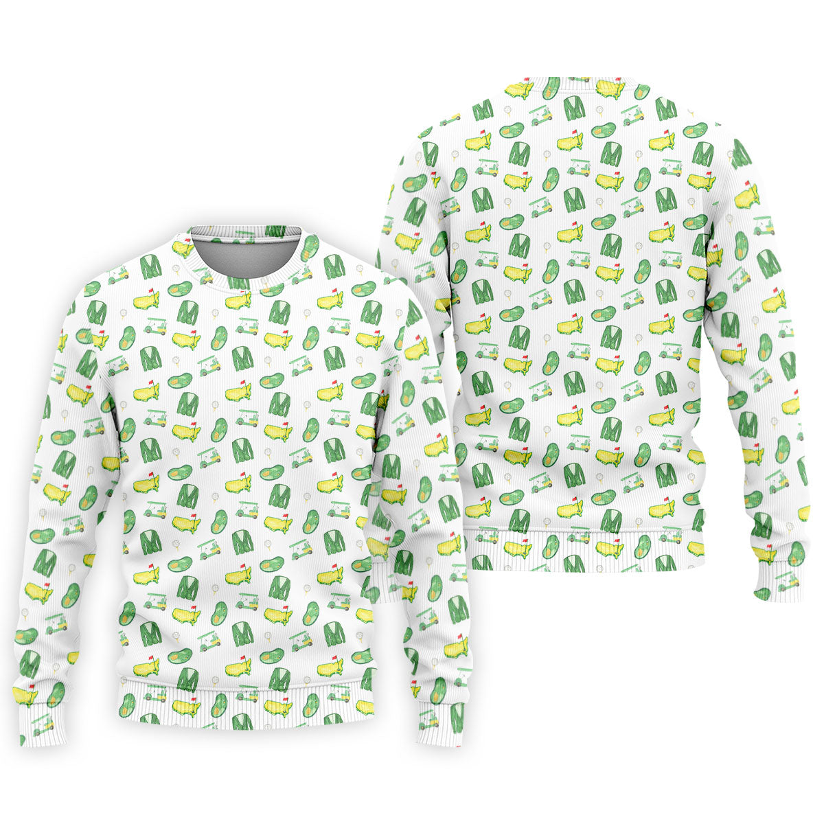 Master Golf Seamless Pattern White Golf Shirt, Cool Golf Shirt, Polo Shirts For Men, Golf Shirts For Men