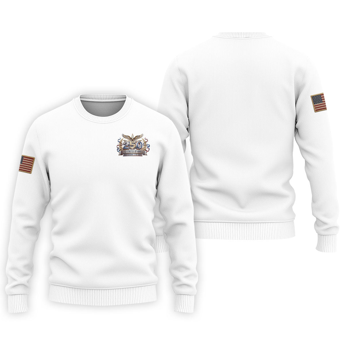 250 Years USA Anniversary 1776-2026 Men's Golf Polo Shirt, America Patriotic Men's White Polo