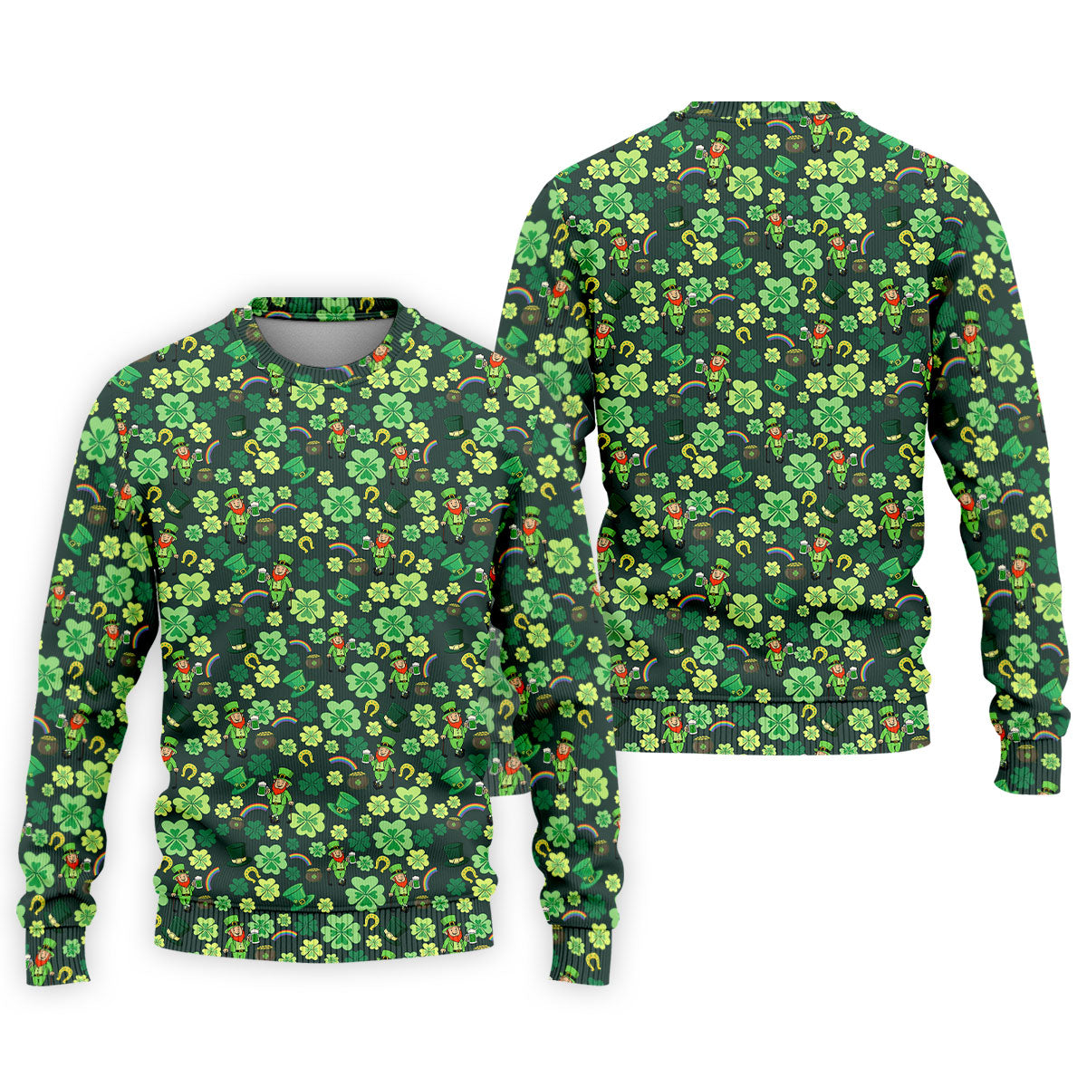 Shamrock St Patrick's Day Dark Green Golf Shirt, Polo Shirts For Men, Golf Shirts For Men, Golfing Apparel