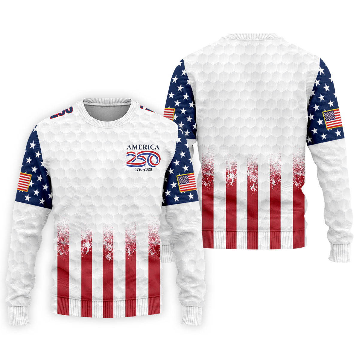 250 Years America Golf Ball Pattern 4th Of July Golf Shirt, Patriotic Golf Shirt, Golf Shirts For Men
