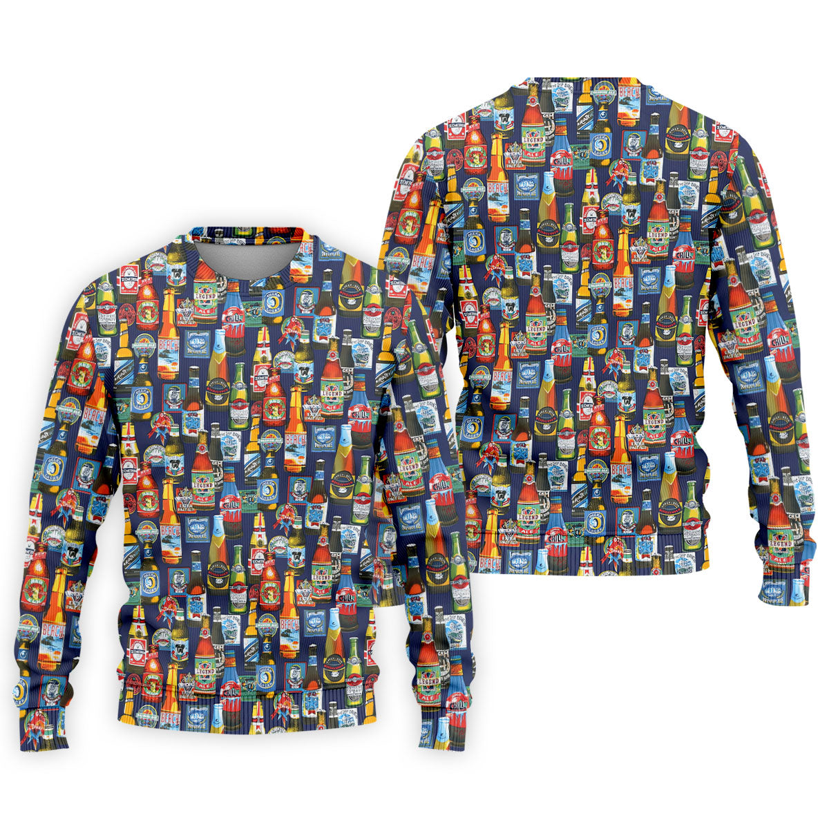 Beer Bottle Labels Navy Golf Shirt, Men's Funny Golf Shirts, Golf Tops For Men, Golf Shirts For Men