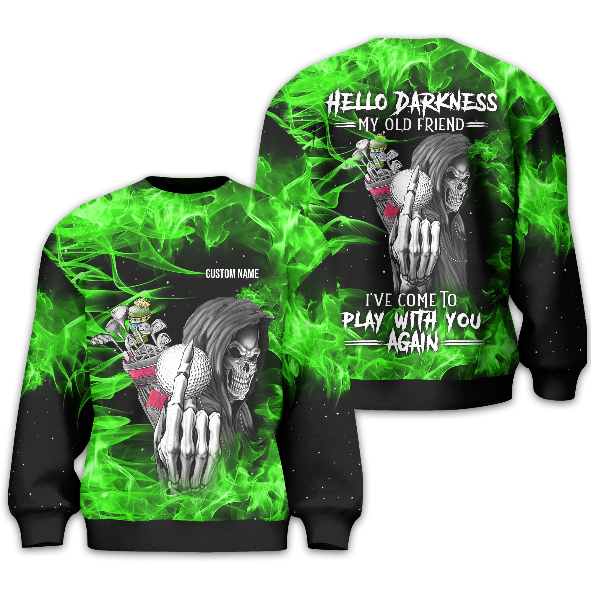 Hello Darkness My Old Friend Personalized Golf Polo ShirtGolf Shirt For Men, Gift For Golfers