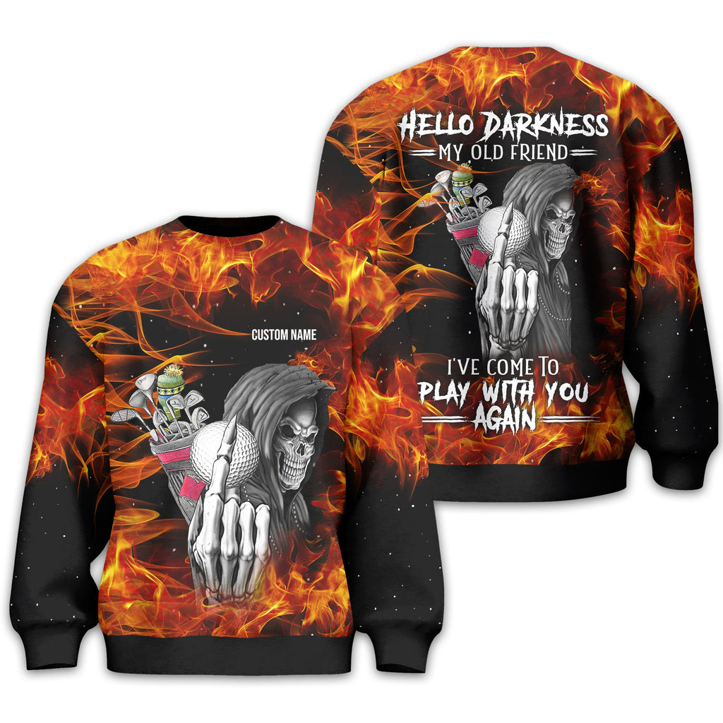 Hello Darkness My Old Friend Personalized Golf Polo ShirtGolf Shirt For Men, Gift For Golfers