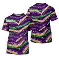 Purple Green Gold Sequin Pattern Purple Golf Shirt, Mardi Gras Golf Shirt, Polo Shirts For Men
