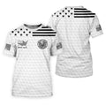 250 Years Of Freedom Golf Ball Pattern White Golf Shirt, 4th Of July Patriotic Golf Shirts For Men