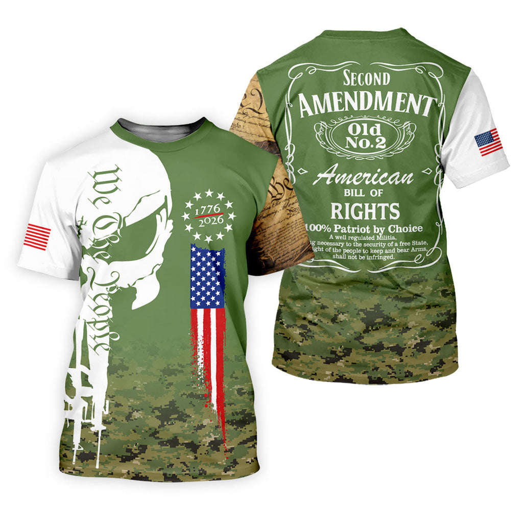 American Bill Of Rights Father's Day Camo Golf Shirt, 250 Years 4th Of July Polo Shirts For Men
