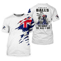 It Takes A Lot Of Ball To Golf The Way I Do Australia Flag Print Men's Golf Top, Golf Shirts For Men