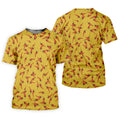 Red Chilli Yellow Hawaiian Golf Shirt, Summer Vibe Golf Shirts For Men, Polo Shirts For Men