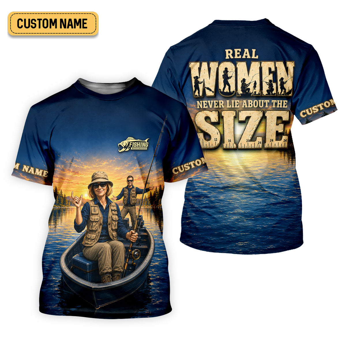 Real Women Never Lie About The Size UPF Shirt, Fishing Shirts For Men, Fishing Apparel
