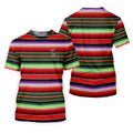 Colorful Stripes Sarape Pattern Cinco De Mayo Celebration Fiesta Themed Golf Shirts For Men