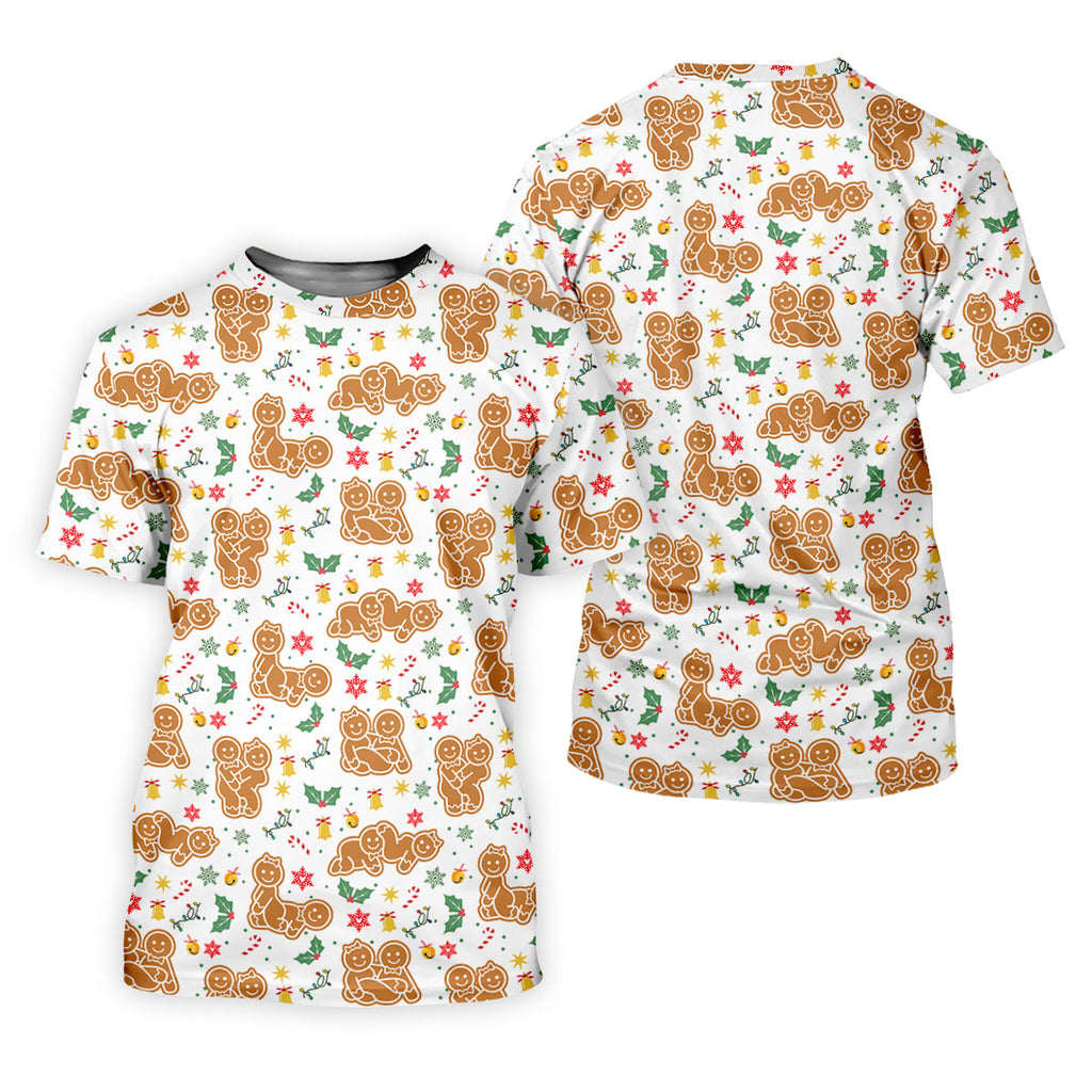 Naughty Gingerbread Christmas Golf Shirt, Funny Position Couple Golf Shirt, Fun Golf Shirts For Men, Christmas Golf Gift