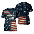 US America 250 Year Anniversary Veterans Day Golf Shirt, Patriotic 4th Of July Golf Shirts For Men