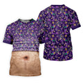 Purple Green Gold Mardi Gras Food Funny Tummy Golf Shirts For Men, Men's Funny Golf Shirts, Polo ShirtFor Men