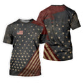 Men's 1776 Independence Day Stars Stripes Polo Golf Shirt, Patriotic 4th Of July Golf Shirts For Men