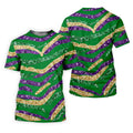 Purple Green Gold Sequin Pattern Green Golf Shirt, Mardi Gras Golf Shirt, Polo ShirtFor Men