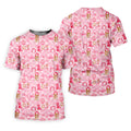 Let's Go Girl Pink Checkered Western Cowgirl Golf Tops For Men, Polo Shirts For Men, Golf Shirts For Men