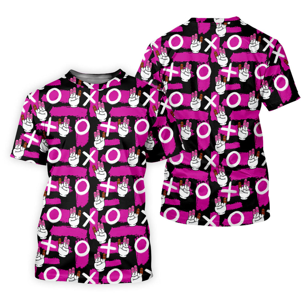 Chocolate Fingers Adult Humor XOXO Black Purple Fun Golf Shirts For Men, Valentines Golf Gift, Polo Shirts For Men