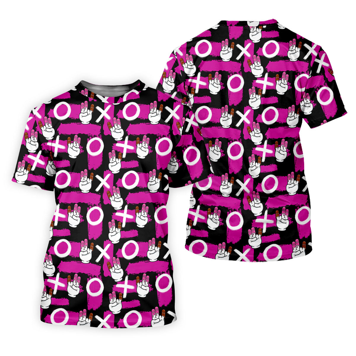 Chocolate Fingers Adult Humor XOXO Black Purple Fun Golf Shirts For Men, Valentines Golf Gift, Polo Shirts For Men