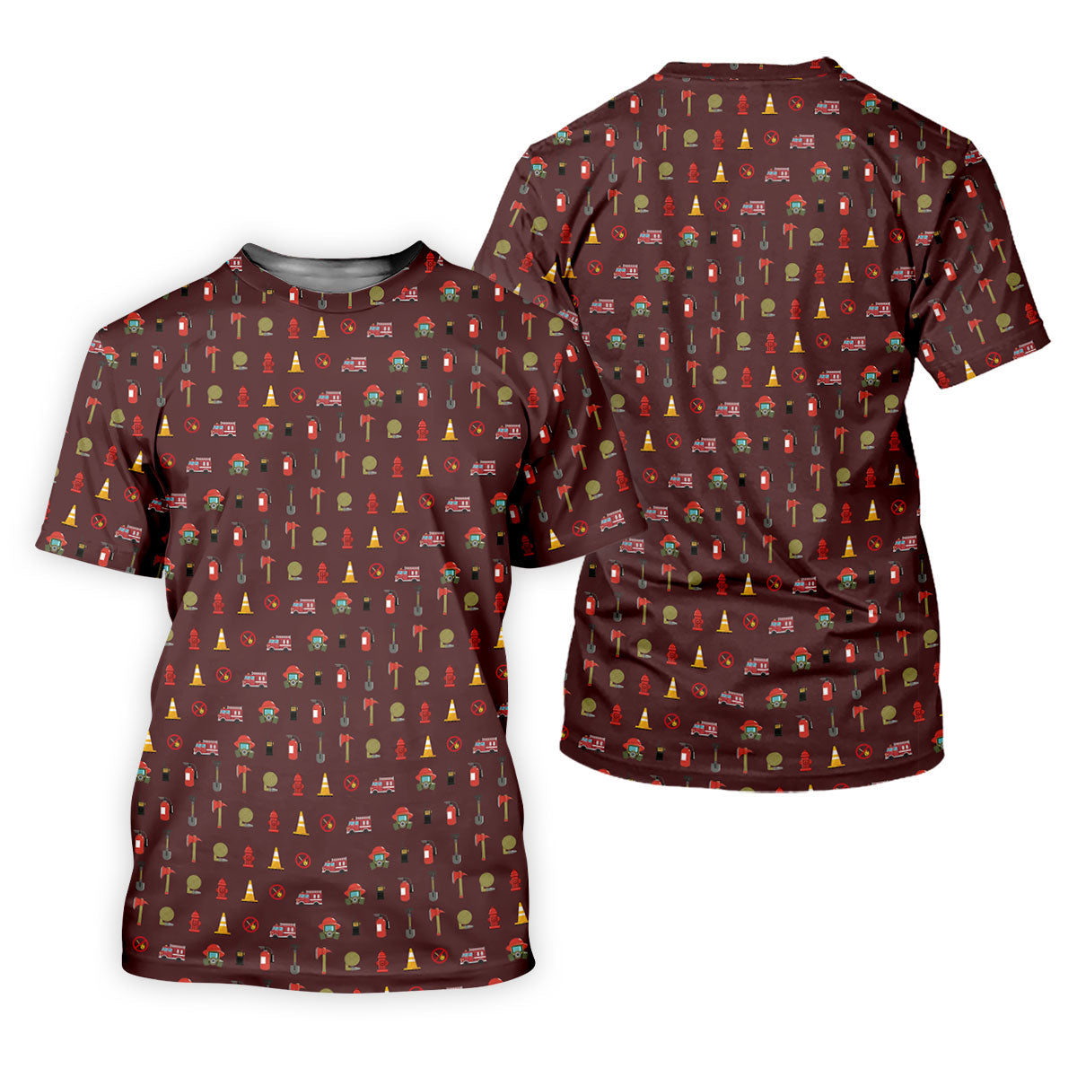 Fireman Patter Men's Funny Golf Shirts, Golf Tops For Men, Polo Shirts For Men, Golf Shirts For Men