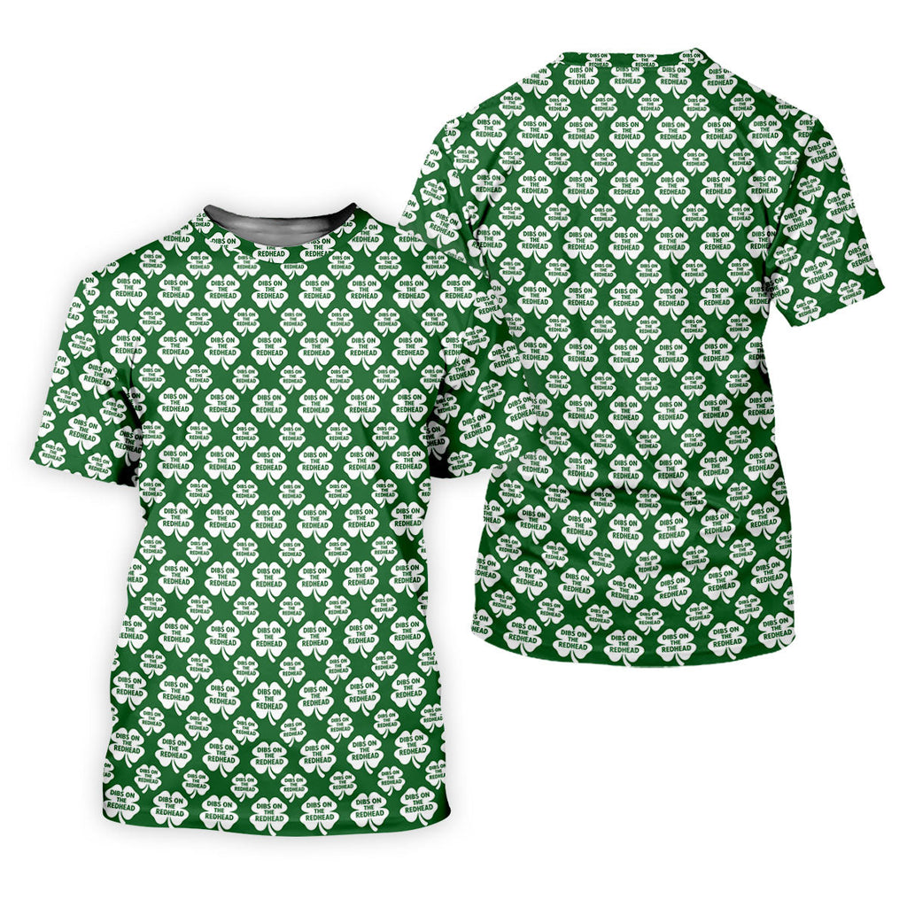 Dibs On The Redhead Lucky Four Leaf Clover St Patrick's Day Golf Shirt, Polo Shirts For Men, Golf Shirts For Men