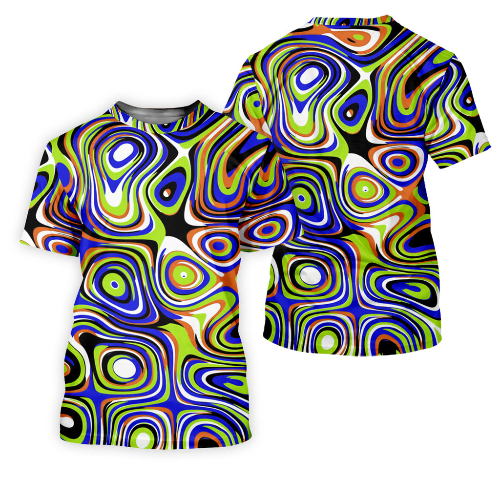 Blue And Green Fluid Art Cool Golf Shirt, Golf Tops For Men, Golf Shirts For Men, Golf Gift For Men