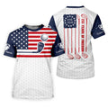 250 Years Of Freedom Golf Ball Pattern Golf Tops For Men, Patriotic 4th Of July Golf Shirts For Men