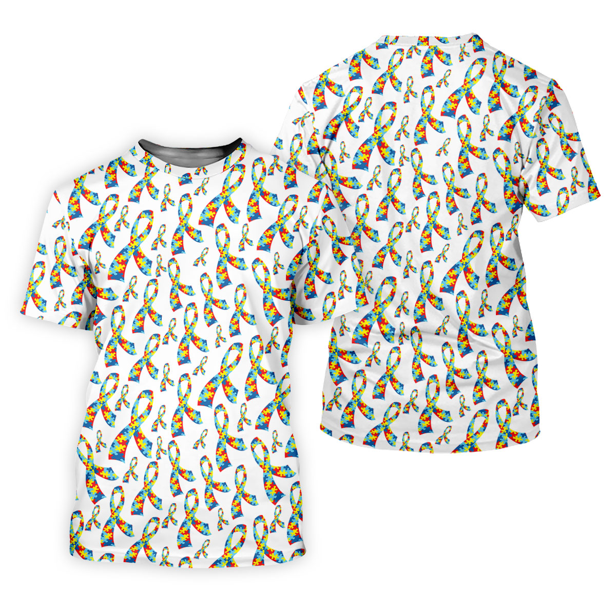 Autism Awareness Ribbon Golf Tops For Men, Autism Ribbon Polo Shirts For Men, Golf Shirts For Men