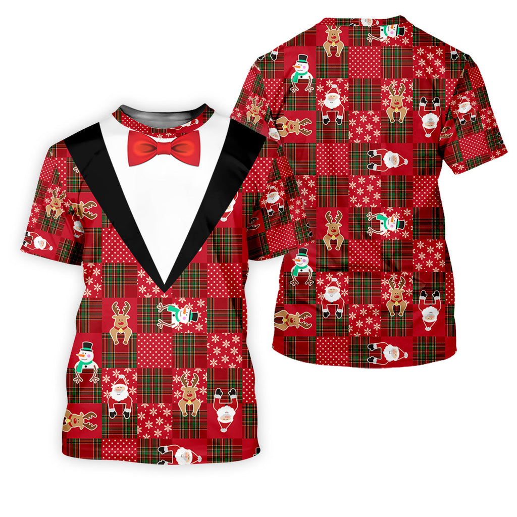 Red Plaid Funny Holiday Vintage Print Men's Golf Polo Shirts, Christmas Golf Shirt, Golf Gift For Men