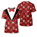 Red Plaid Funny Holiday Vintage Print Men's Golf Polo Shirts, Christmas Golf Shirt, Golf Gift For Men