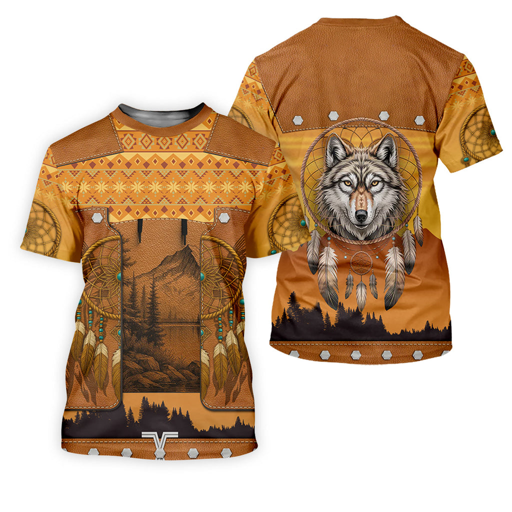 Golden Horizon Tribal Theme Golf Tops For Men, Native American Ancestry Polo Shirts For Men, Indigenous Peoples Month