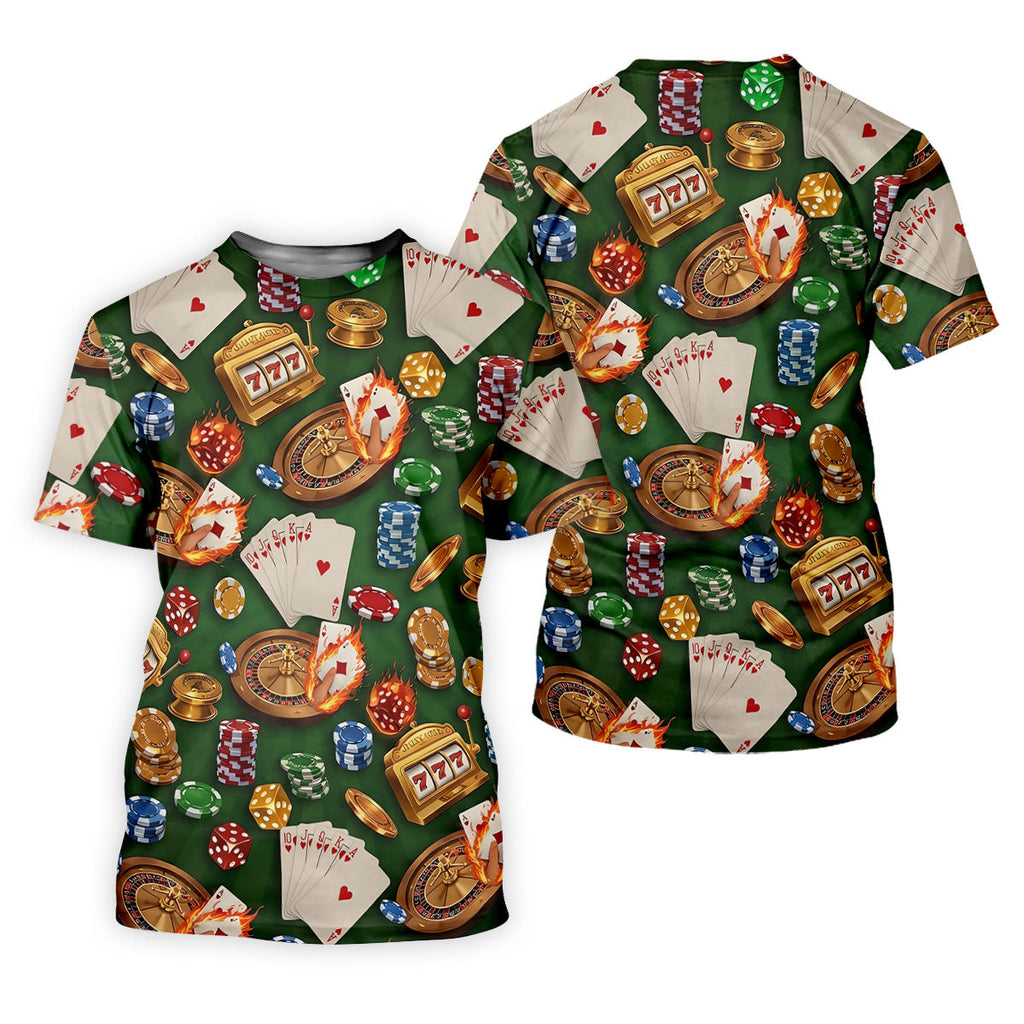 Casino Gambling Poker Golf Tops For Men, Golf Shirts For Men, Polo Shirts For Men, Golfing Apparel