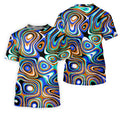 Blue And Orange Fluid Art Cool Golf Shirt, Golf Tops For Men, Golf Shirts For Men, Golf Gift For Men