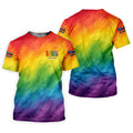 Human Beings LGBT Rainbow Golf Tops For Men, LGBT Pride Month Gradient Watercolor Polo Shirts For Men