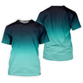 Turquoise Gradient Hawaiian Golf Shirt, Golf Tops For Men, Polo Shirts For Men