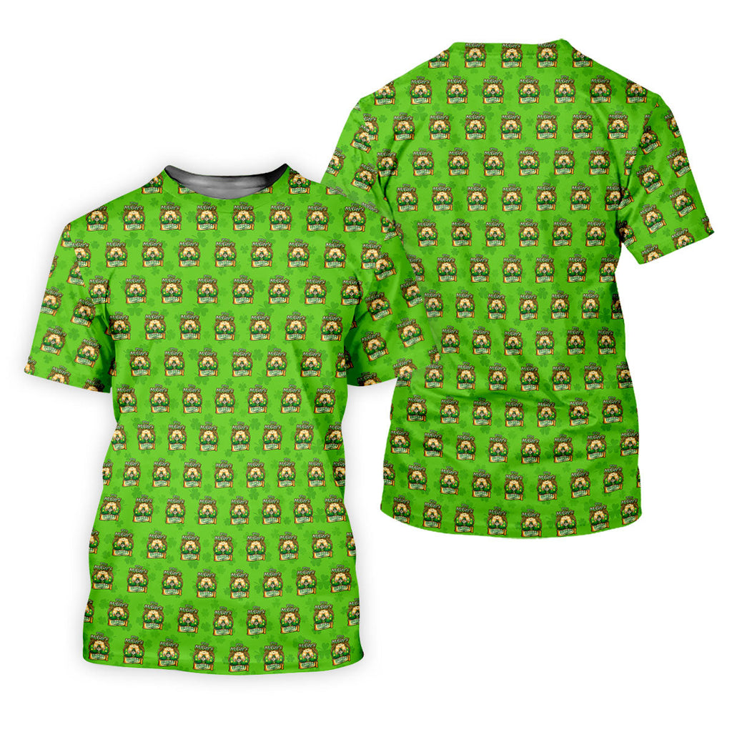 Green St Patrick's Day Funny Adult Shamrock Golf Shirt, Polo Shirts For Men, Golf Shirts For Men