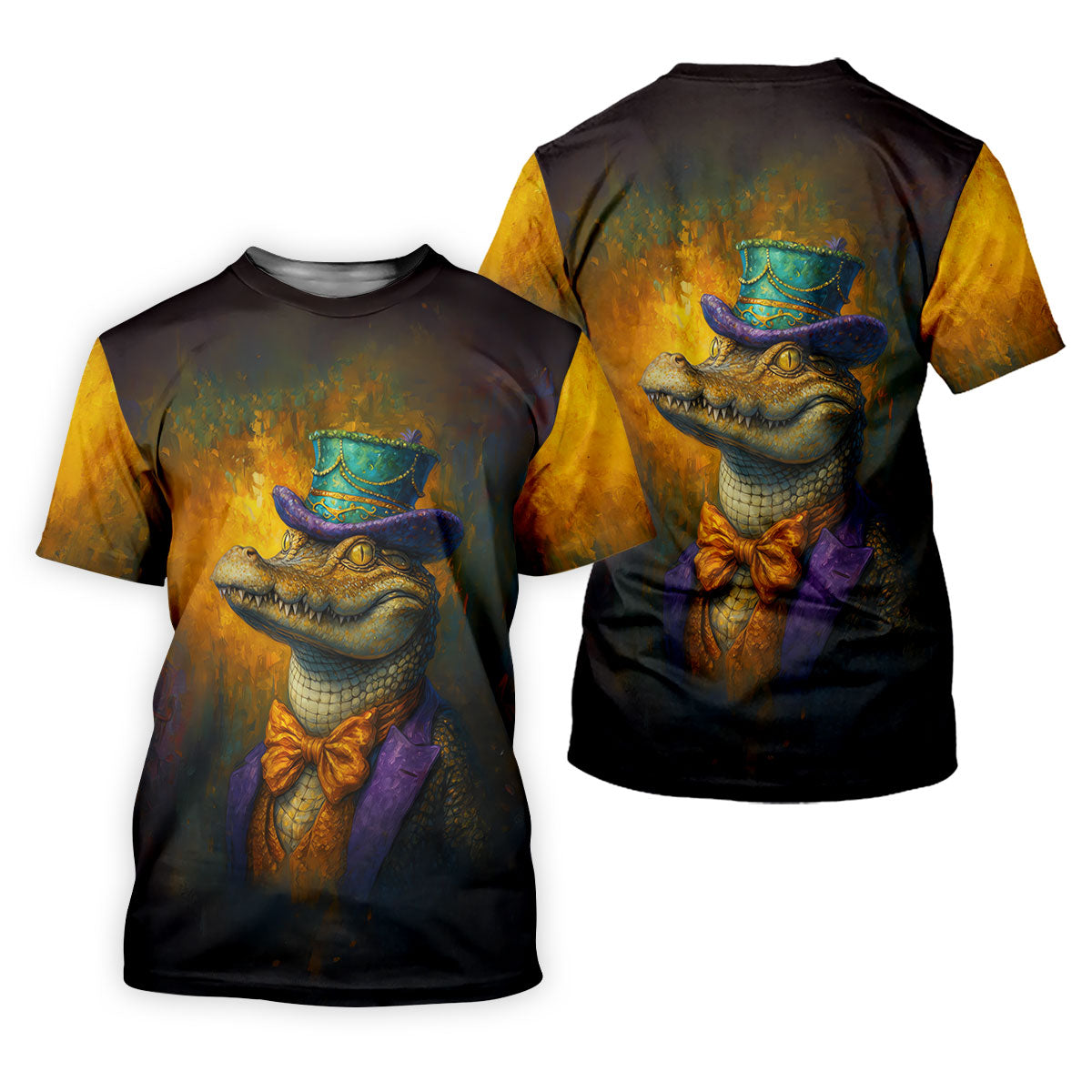 Mardi Gras Aligator Retro Golf Shirt, Golf Tops For Men, Polo Shirts For Men, Golf Shirts For Men