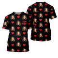I Love My Wife Custom Photo Black Golf Shirt, Valentines Golf Gift, Fun Golf Shirts For Men, Golf Gift For Men