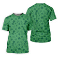 Leprechaun Hat Shamrock Beer Dark Green Seamless Pattern St. Patrick’s Day Golf Shirt, Golf Shirts For Men